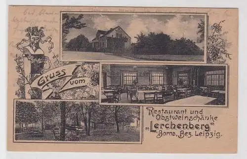 15627 Mehrbild Ak Gruß vom Restaurant & Obstweinschänke "Lerchenberg" Borna 1925