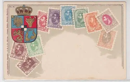 98603 Briefmarken Ak mit Briefmarken von Rumänien um 1910