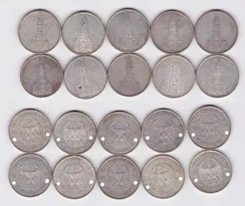10 Silbermünzen 3. Reich 5 Mark Garnisonkirche (102771)