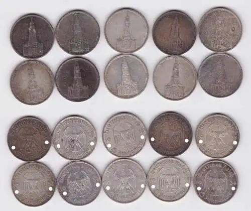 10 Silbermünzen 3. Reich 5 Mark Garnisonkirche (106228)