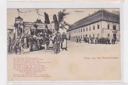 906651 Feldpost Ak Gruß aus dem Mansfeldschen Wiesenhaus 1914