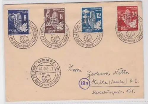 907076 DDR Brief Mi 276-279 Erkämpft den Frieden 1950