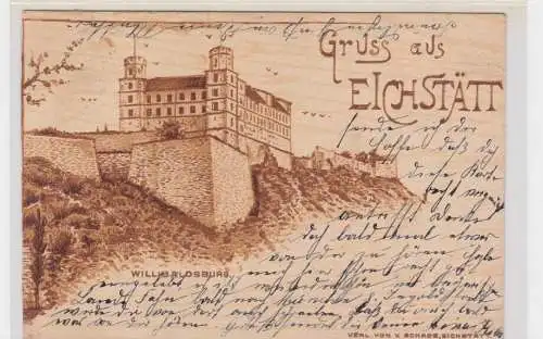 907701 Holzimitat Ak Gruß aus Eichstätt Willibaldsburg 1900