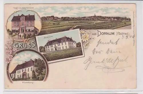 907697 Ak Lithographie Gruss aus Dornum in Ostfriesland 1900