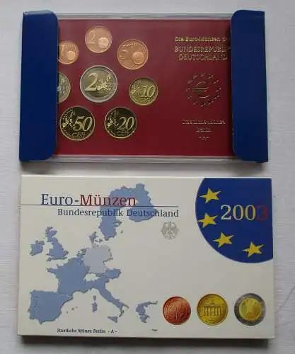 BRD KMS Kursmünzensatz Umlaufmünzenserie 2003 A Berlin Spiegelglanz /165176