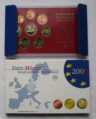 BRD KMS Kursmünzensatz Umlaufmünzenserie 2005 A Berlin Spiegelglanz /165177