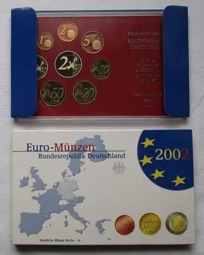BRD KMS Kursmünzensatz Umlaufmünzenserie 2002 A Berlin Spiegelglanz /163096