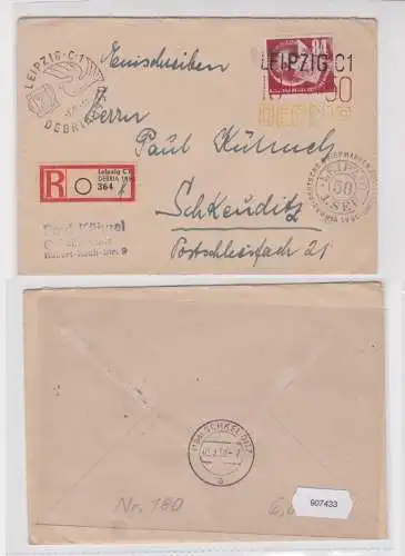 907433 DDR Brief Einschreiben Mi 260 EF Briefmarken-Ausstellung DEBRIA 1950