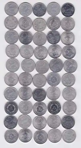 DDR 50 x 2 Mark Aluminium Münzen (117277)
