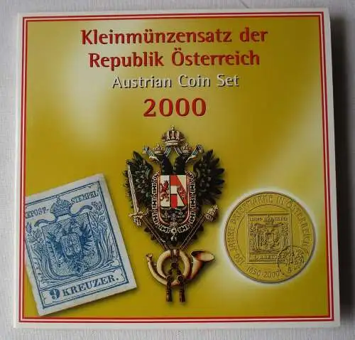 10 Groschen - 20 Schilling KMS Kleinmünzensatz Österreich 2000 Mint OVP (134786)
