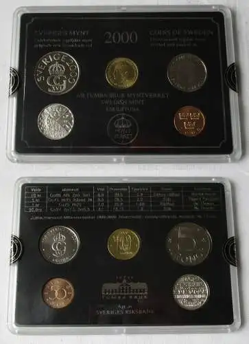 KMS Kursmünzensatz Schweden 2000 Stgl. 5 Öre bis 10 Kronor (130056)