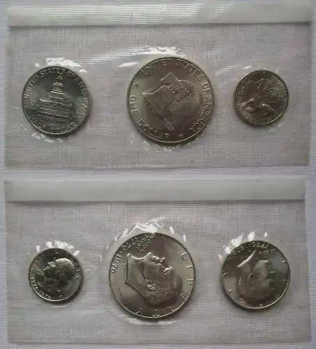 KMS Kursmünzsatz Münze 3-teiliges USA Zweihundertjähriges Set 1776-1976 (104674)