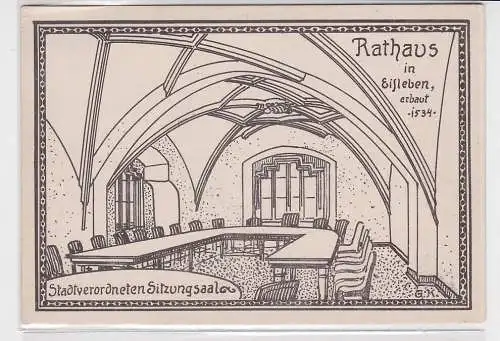 907819 Ak Eisleben Rathaus Stadtverordneten Sitzungssaal 1923