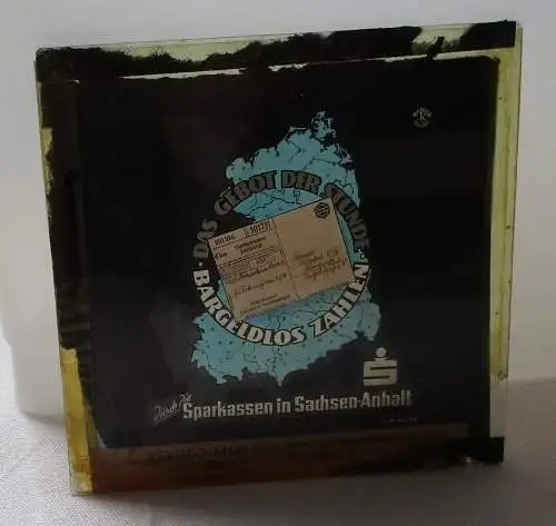 REKUTO Werbung Fotoplatte Bargeldlos zahlen Sparkassen Sachsen-Anhalt (110638)