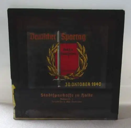 Werbung Fotoplatte Deutscher Spartag Stadtsparkasse Halle 30. Okt. 1940 (119183)
