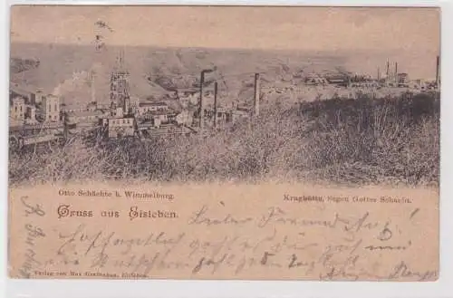 58401 Bergbau Ak Gruß aus Eisleben Otto Schächte bei Wimmelburg 1900