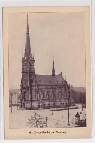905323 Ak Blick auf die St. Petri-Kirche zu Chemnitz 1916