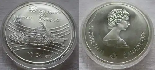 10 Dollar Silber Münze Canada Kanada Olympiade Montreal Stadion 1976 (157893)