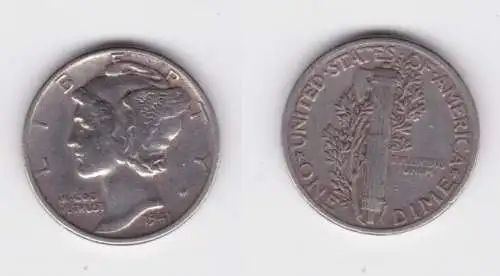 1 Dime Silber Münze USA 1941 Liberty ss (164985)