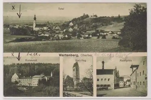 37732 Mehrbild Ak Wartenberg - Total, Kuranstalt, Rocklfing, Marktplatz 1927