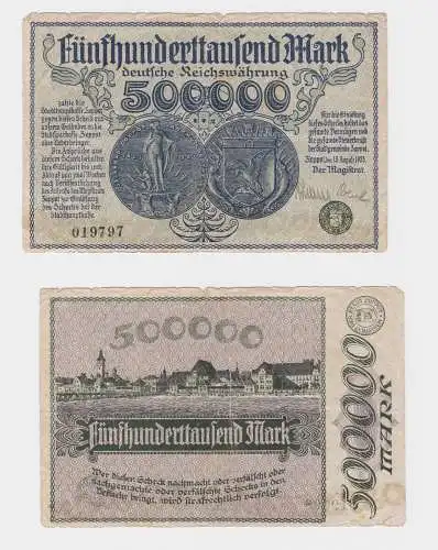 500000 Mark Banknote Stadt Zoppot 13.August 1923 (119522)