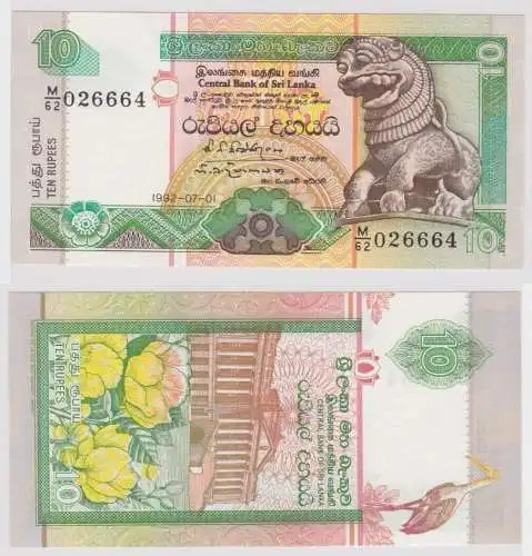 10 Rupien Banknote Sri Lanka 1992 bankfrisch UNC (152220)