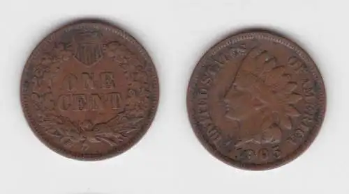 1 Cent Kupfer Münze USA 1905 (142737)