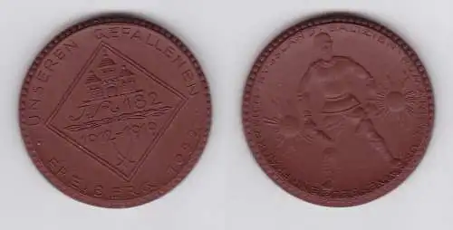 Porzellan Medaille Freiberg 1922 Weltkrieg Ehrenmal 182er IR Meissen (127009)