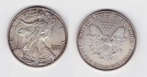 1 Dollar Silber Münze Silver Eagle USA 1997 1 Unze Feinsilber  (132585)