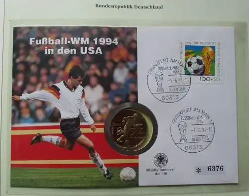 1/2 Dollar Cu/Ni Münze 1994 Deutschland Numisbrief Fußball WM RAR in PP (124782)