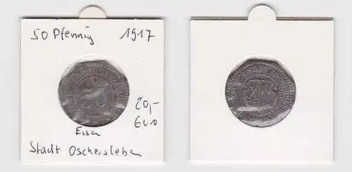 50 Pfennig Kleingeldersatzmarke Magistrat der Stadt Oschersleben 1917 (132610)