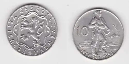 10 Kronen Silber Münze Tschechoslowakei 1954 (141511)