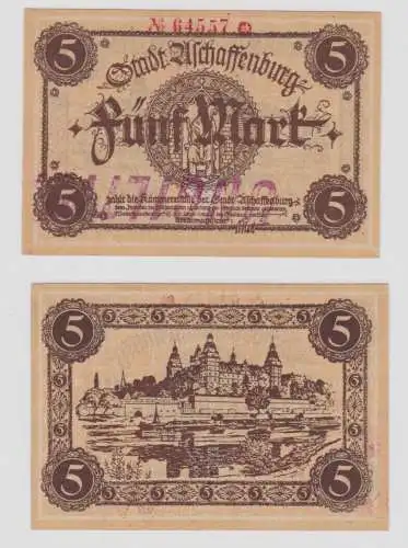 5 Mark Banknote Stadt Aschaffenburg um 1918 (135473)