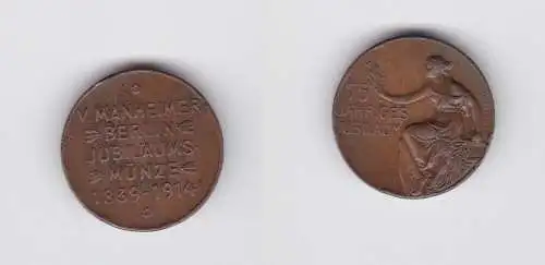 Medaille v. Manheimer Berlin 75 jährige Jubiläumsmünze 1839-1914 (139332)
