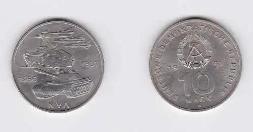 DDR Gedenk Münze 10 Mark 25 Jahre Nationale Volksarmee NVA 1981 Stgl. (129595)