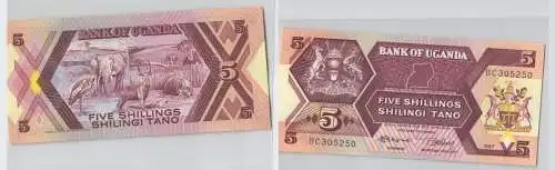 5 Shillings Banknote Uganda 1987 bankfrisch UNC (129112)