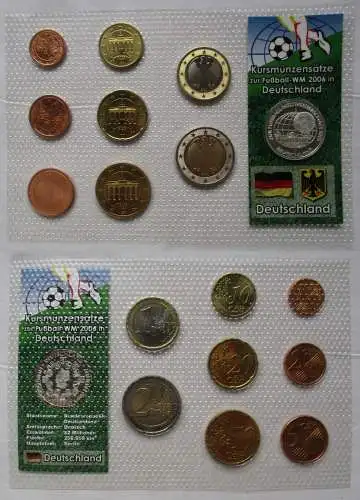 Kursmünzsatz KMS zur Fußball-WM 2006 Deutschland BRD + Medaille Blister (129233)