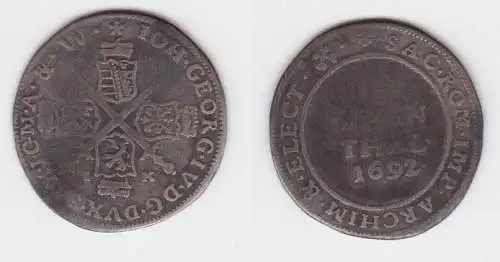 1/12 Taler Silber Münze Sachsen IK 1692 (136756)