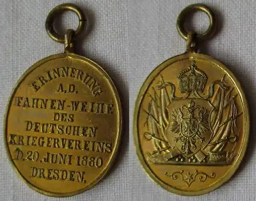 seltene Medaille Fahnenweihe des deutschen Kriegervereins Dresden 1880 (148234)