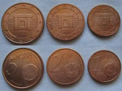Euro Kursmünzensatz 1 - 5 Cent Malta 2008 bankfrisch (133008)
