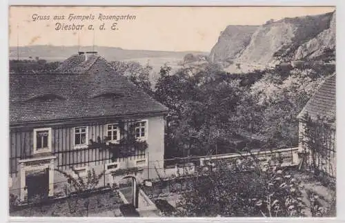 44684 Ak Gruss aus Hempels Rosengarten Diesbar an der Elbe 1910
