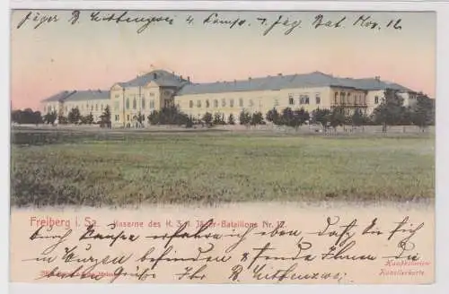62027 Ak Freiberg - Kaserne des köngl. sächs. 1. Jäger-Bataillons Nr. 12 1905