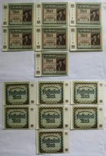 7x 5000 Mark Inflation Banknote 2.Dezember 1922 Ro.80 a fast UNC (156475)