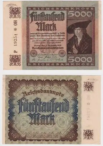 5000 Mark Inflation Banknote 2.Dezember 1922 Ro.80 b fast UNC (156479)