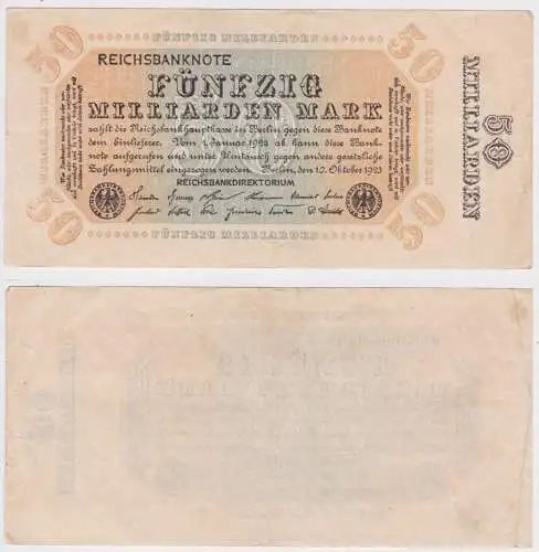 50 Milliarden Mark Banknote Berlin 10.Oktober 1923 Rosenberg 116 h (156591)