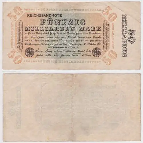 50 Milliarden Mark Banknote Berlin 10.Oktober 1923 Rosenberg 116 h (156613)