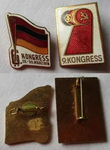 2x DDR Abzeichen 6. & 9. Kongress DSF deutsch-sowjetische Freundschaft (135282)