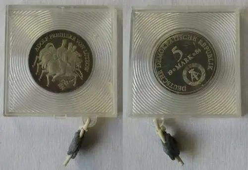 DDR Gedenk Münze 5 Mark Adolf von Lützow 1984 PP verplombt (144579)