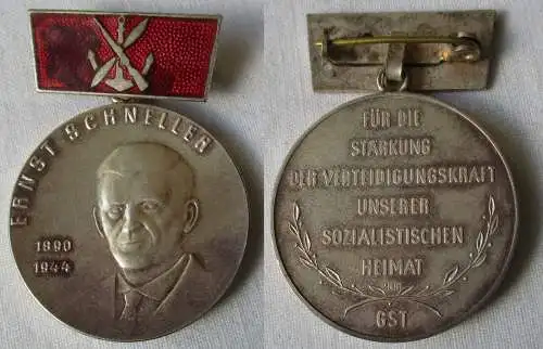 DDR Medaille Ernst Schneller GST Silber 900er Punze auf der Rückseite (116692)