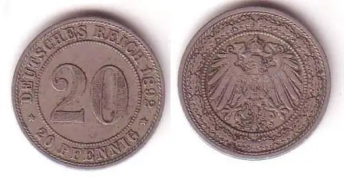 20 Pfennig Nickel Münze Deutsches Reich 1892 A Jäger 14 (114686)